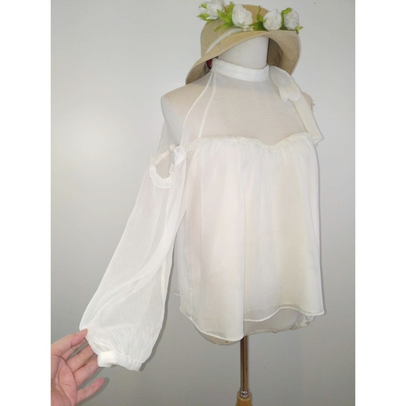 Zara Trafaluc Ivory Cold Shoulder Top - Picture 4 of 9